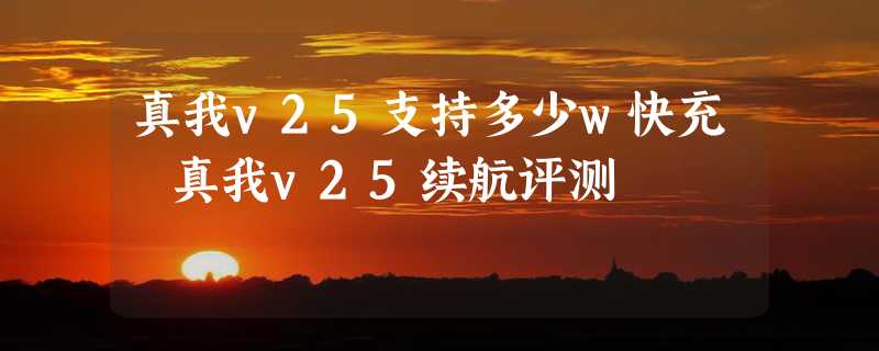 真我v25支持多少w快充 真我v25续航评测