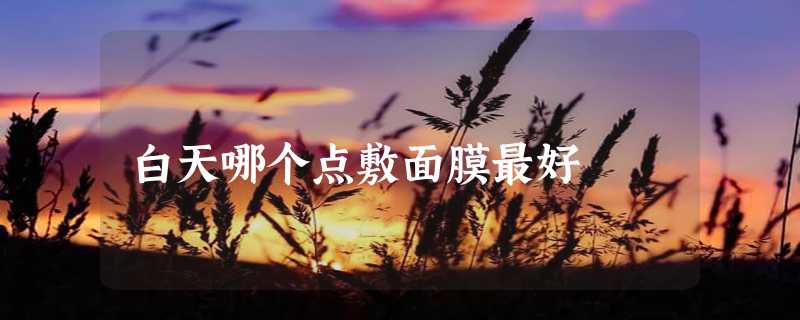 白天哪个点敷面膜最好