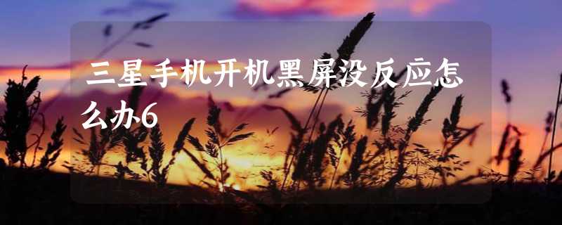 三星手机开机黑屏没反应怎么办6