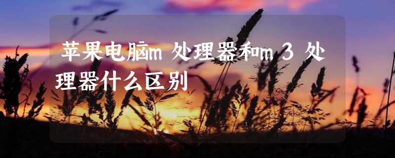 苹果电脑m处理器和m3处理器什么区别