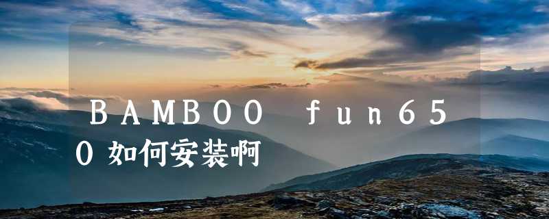 BAMBOO fun650如何安装啊