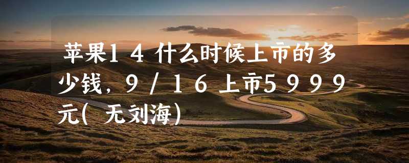 苹果14什么时候上市的多少钱，9/16上市5999元(无刘海)