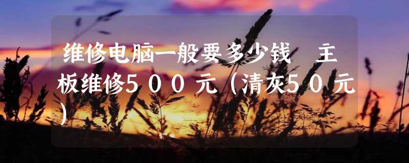 维修电脑一般要多少钱 主板维修500元（清灰50元）