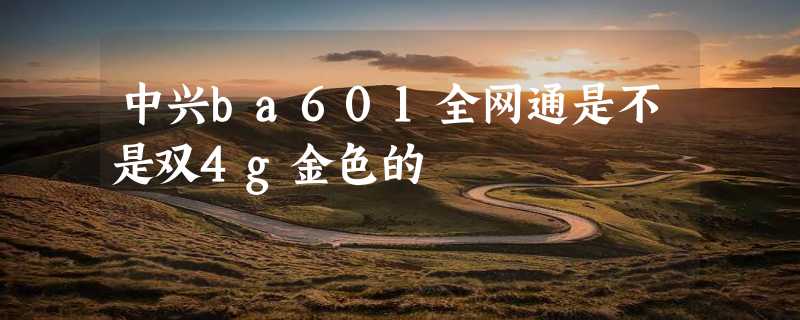 中兴ba601全网通是不是双4g金色的