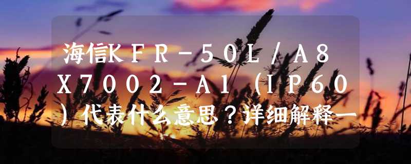 海信KFR-50L/A8X7002-A1（IP60）代表什么意思？详细解释一下，谢谢