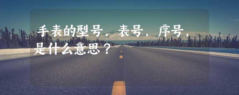 手表的型号，表号，序号，是什么意思？