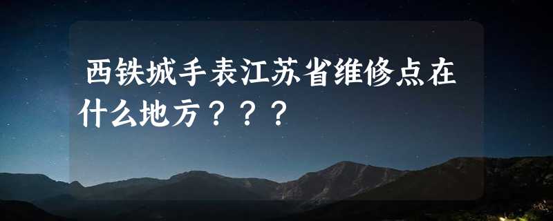 西铁城手表江苏省维修点在什么地方？？？