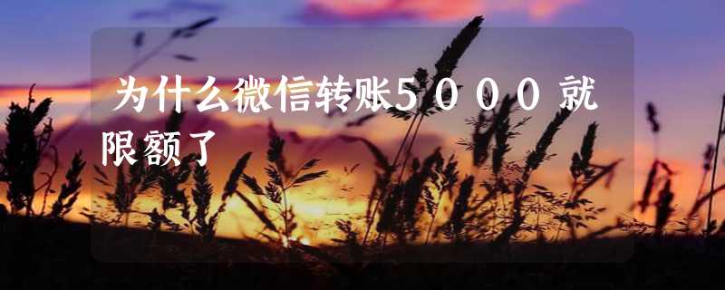 为什么微信转账5000就限额了