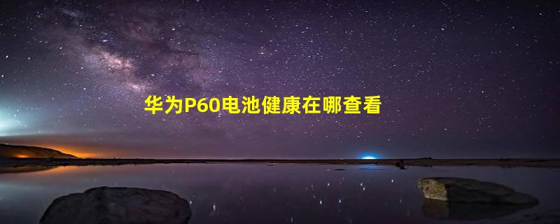 华为P60电池健康在哪查看