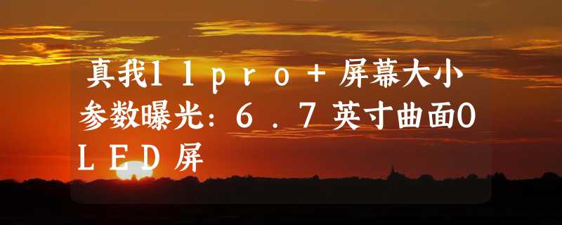 真我11pro+屏幕大小参数曝光：6.7英寸曲面OLED屏