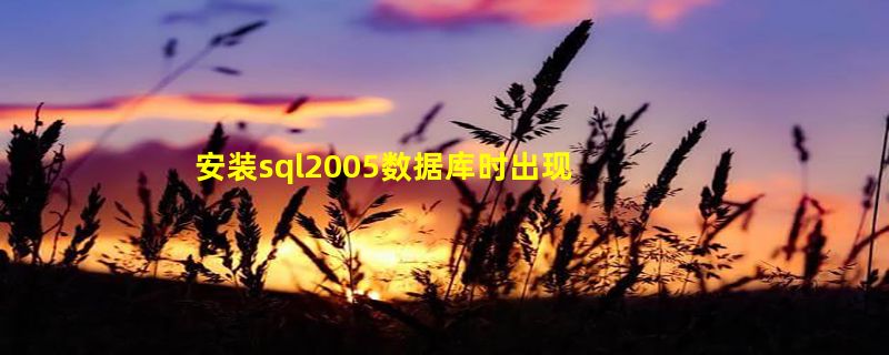 安装sql2005数据库时出现错误！求解！！！！！