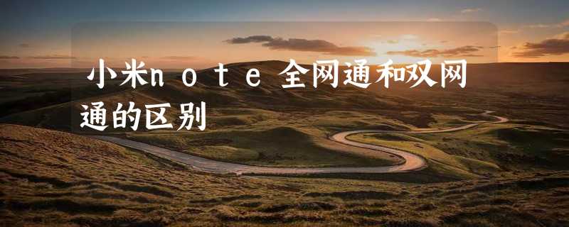 小米note全网通和双网通的区别