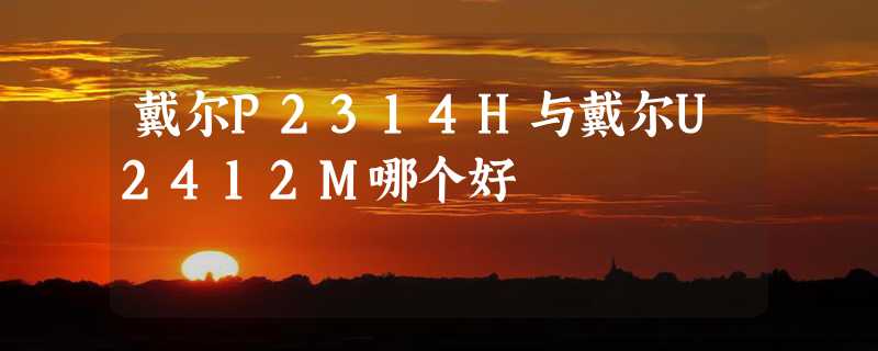 戴尔P2314H与戴尔U2412M哪个好