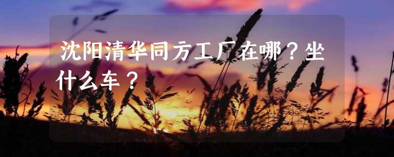 沈阳清华同方工厂在哪？坐什么车？