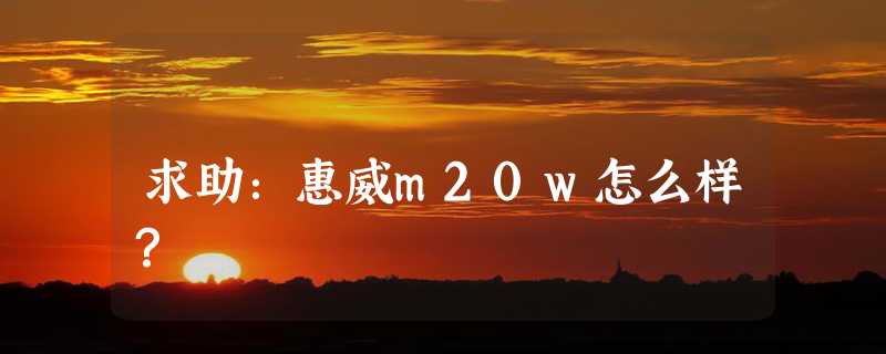 求助：惠威m20w怎么样？