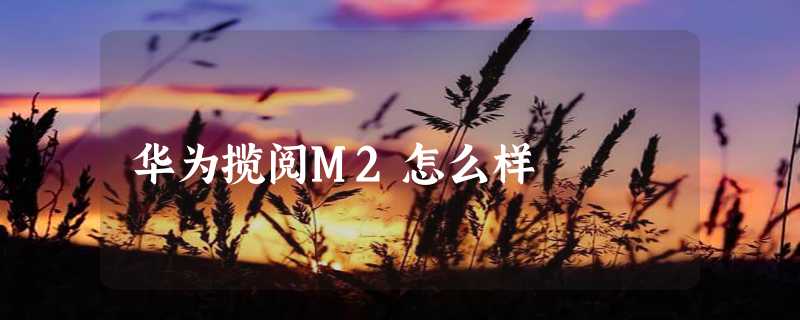 华为揽阅M2怎么样