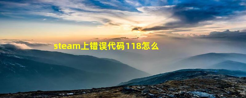 steam上错误代码118怎么办？？急