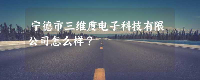 宁德市三维度电子科技有限公司怎么样？