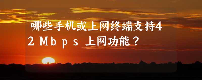 哪些手机或上网终端支持42Mbps上网功能？