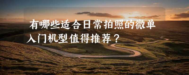 有哪些适合日常拍照的微单入门机型值得推荐？