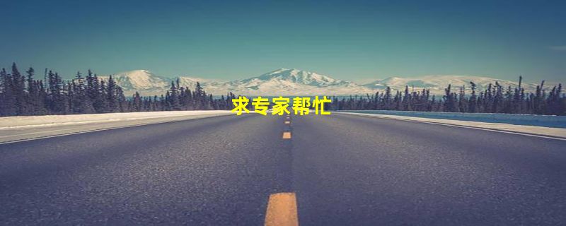 求专家帮忙