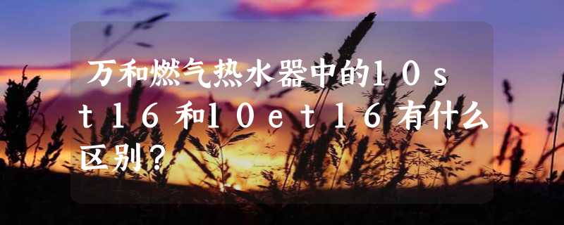 万和燃气热水器中的10st16和10et16有什么区别？