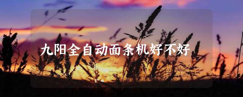 九阳全自动面条机好不好