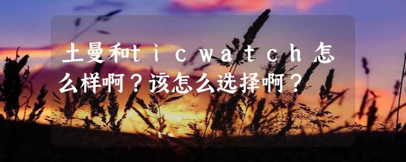 土曼和ticwatch怎么样啊？该怎么选择啊？