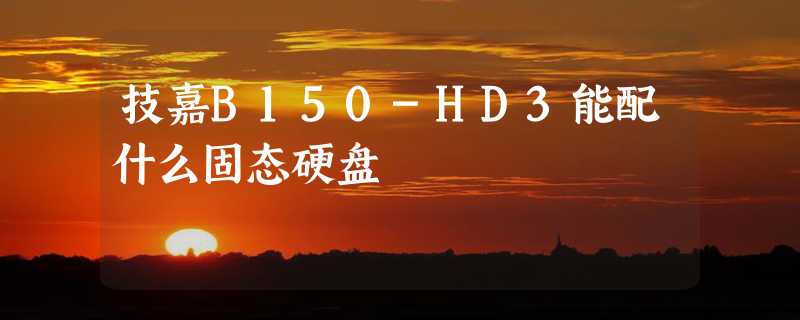 技嘉B150-HD3能配什么固态硬盘