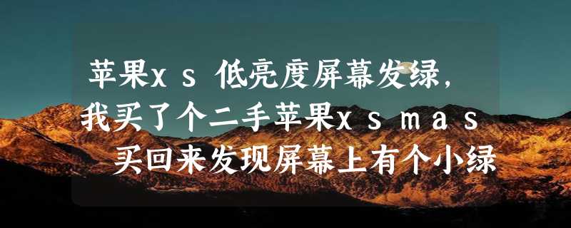 苹果xs低亮度屏幕发绿，我买了个二手苹果xsmas 买回来发现屏幕上有个小绿点 时间长了会不