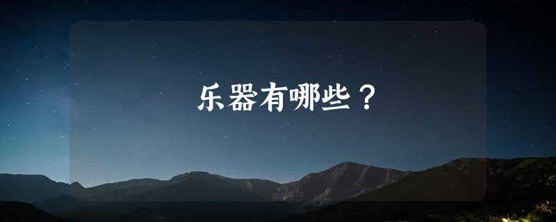 乐器有哪些？