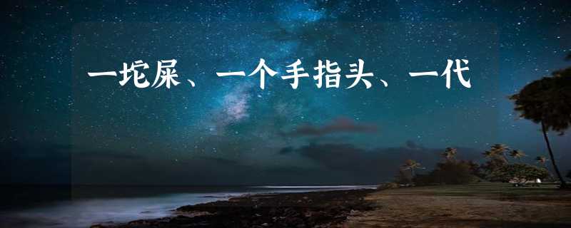 一坨屎、一个手指头、一代