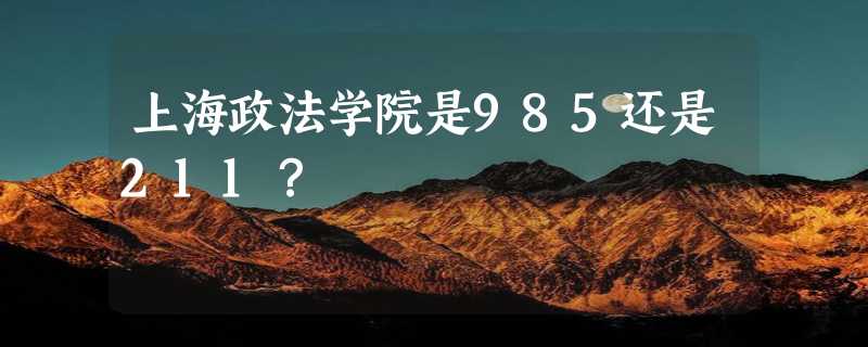 上海政法学院是985还是211？