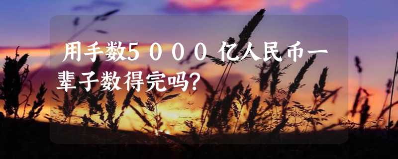 用手数5000亿人民币一辈子数得完吗?