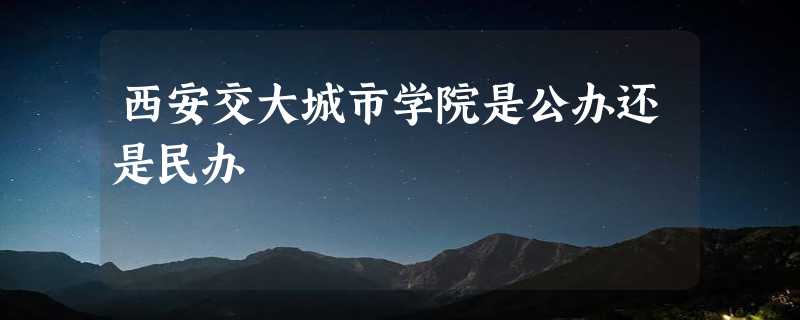 西安交大城市学院是公办还是民办