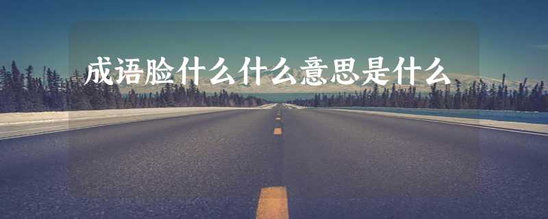 成语脸什么什么意思是什么