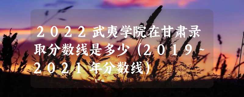 2022武夷学院在甘肃录取分数线是多少（2019~2021年分数线）