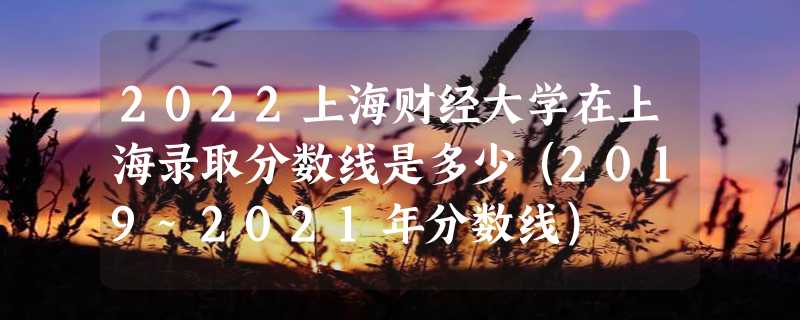 2022上海财经大学在上海录取分数线是多少（2019~2021年分数线）