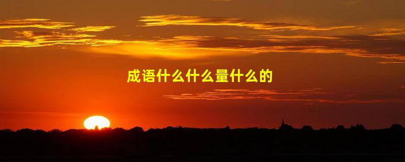 成语什么什么量什么的