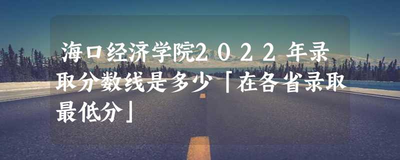 海口经济学院2022年录取分数线是多少「在各省录取最低分」