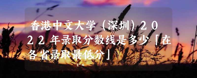 香港中文大学（深圳）2022年录取分数线是多少「在各省录取最低分」