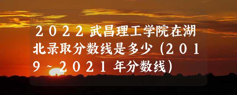 2022武昌理工学院在湖北录取分数线是多少（2019~2021年分数线）