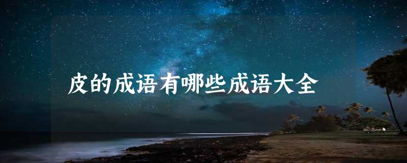 皮的成语有哪些成语大全