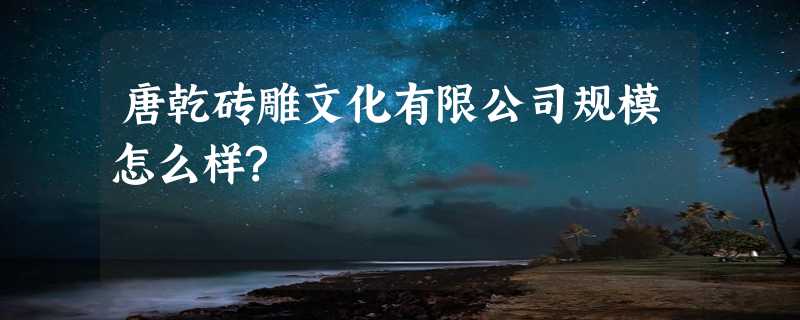 唐乾砖雕文化有限公司规模怎么样?