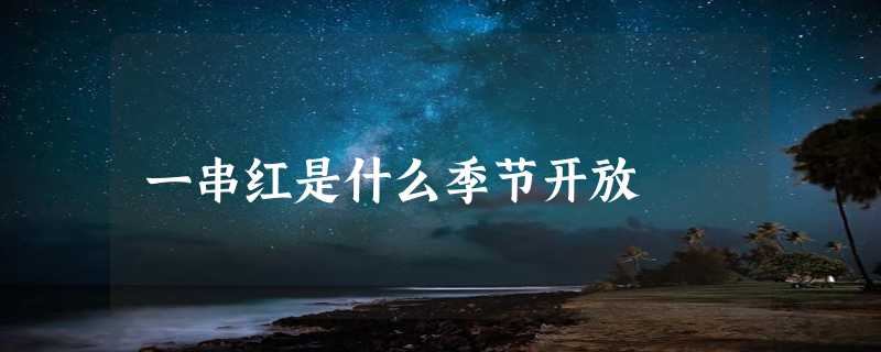 一串红是什么季节开放