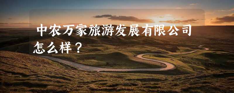 中农万家旅游发展有限公司怎么样？