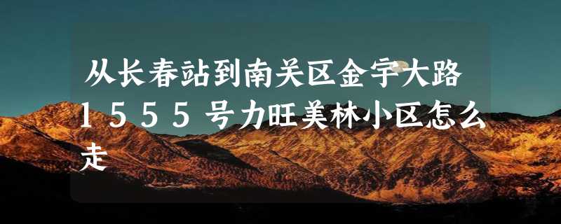 从长春站到南关区金宇大路1555号力旺美林小区怎么走