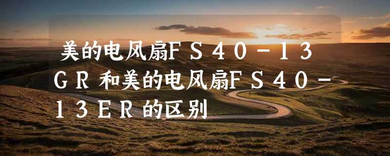 美的电风扇FS40-13GR和美的电风扇FS40-13ER的区别