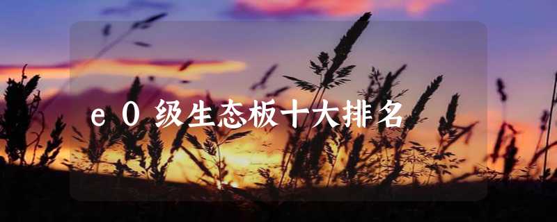 e0级生态板十大排名